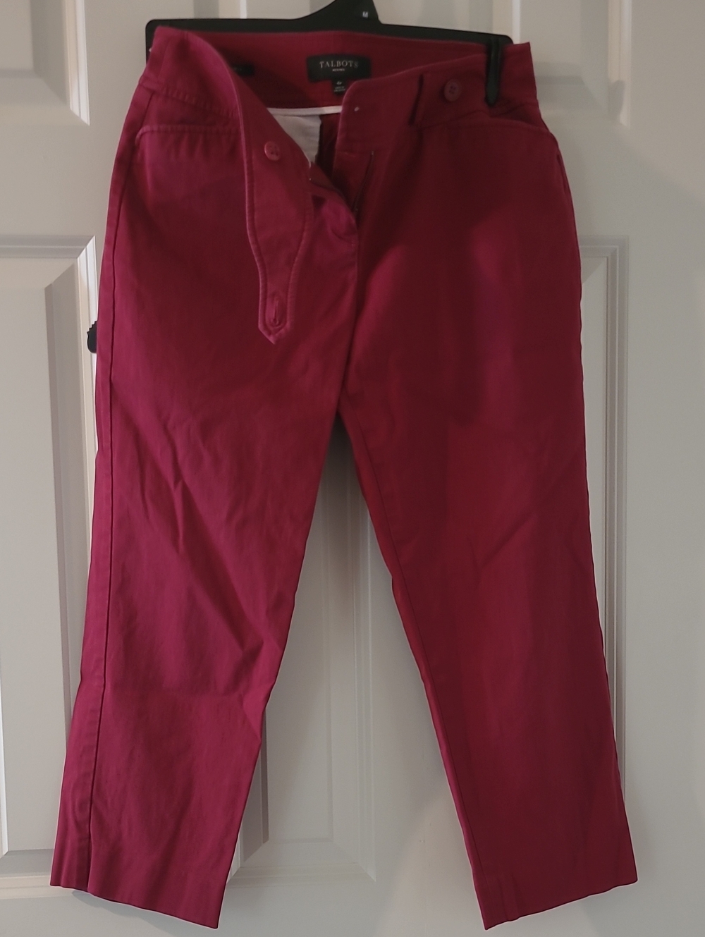 Talbots Raspberry-Pink Straight-Leg Chinos
